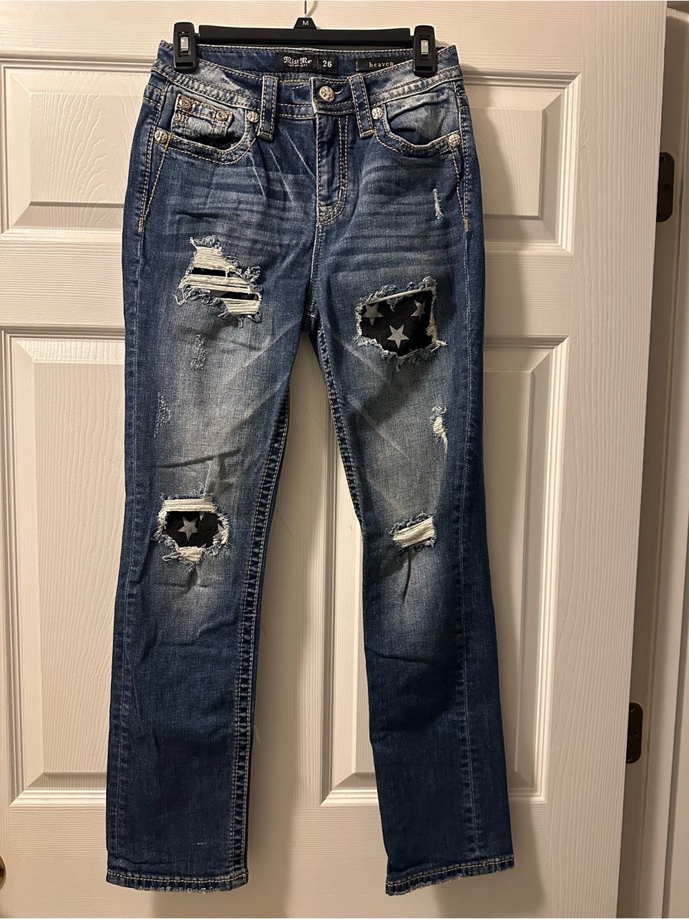 Women’s Miss Me ‘Heaven’ High Rise Straight Distressed Jeans - Size 26